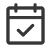 Ícone de calendário com checkmark